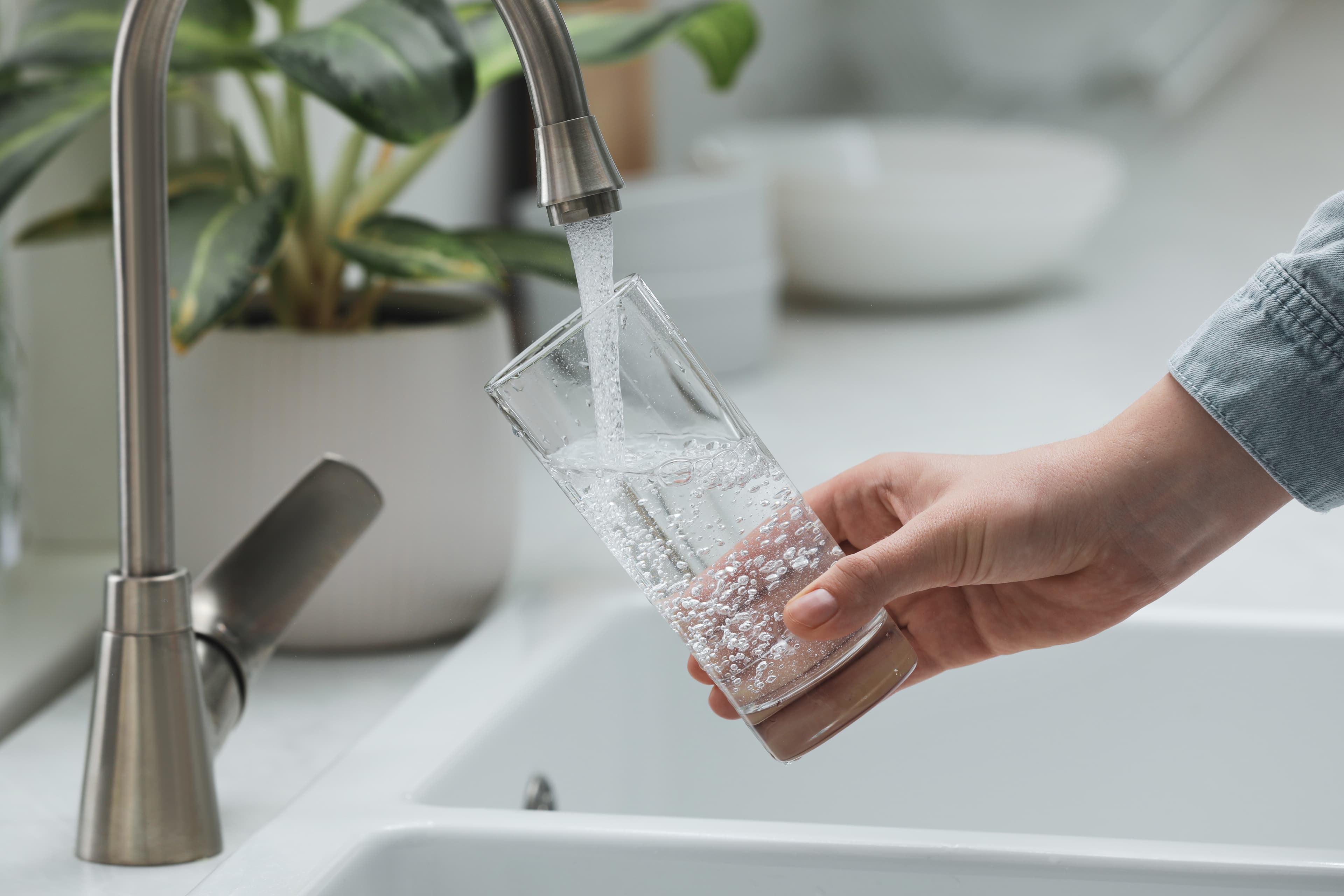 A glass of mineralized water